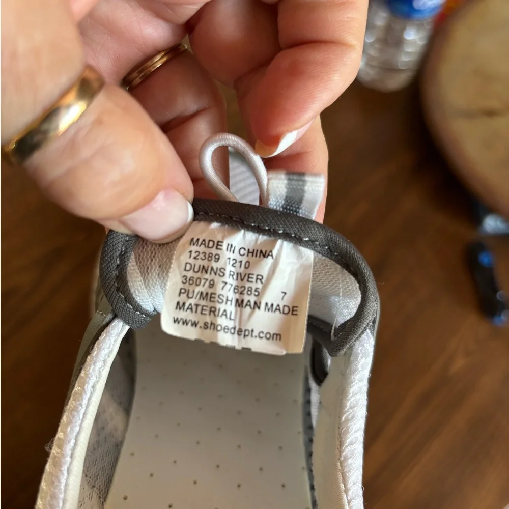 Ladies White and Gray Athletic Shoes